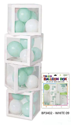 Balloon Box - White (4ct) - SKU:BP3402-WHITE - UPC:840300802184 - Party Expo