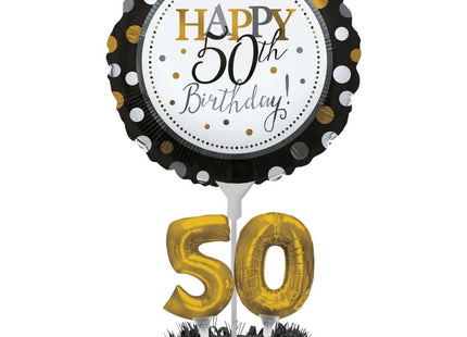 Balloon Centerpiece Kit - 50th Birthday - SKU:317307 - UPC:039938327248 - Party Expo