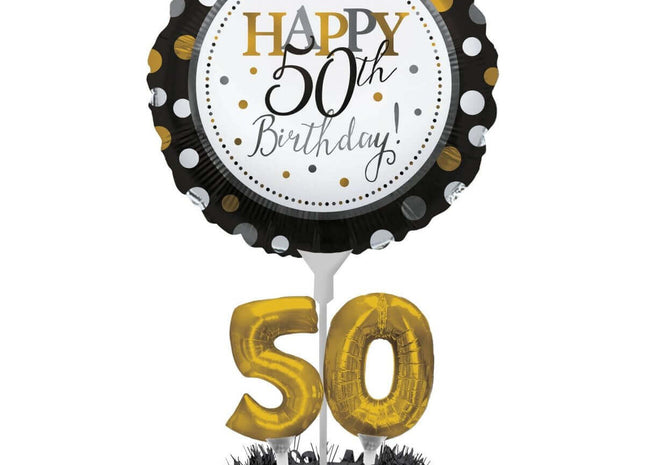 Balloon Centerpiece Kit - 50th Birthday - SKU:317307 - UPC:039938327248 - Party Expo