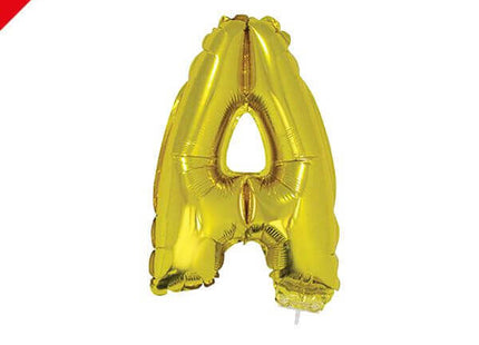 Balloon on Stick - 16" Gold Letter A - SKU:84800A - UPC:8712364848007 - Party Expo