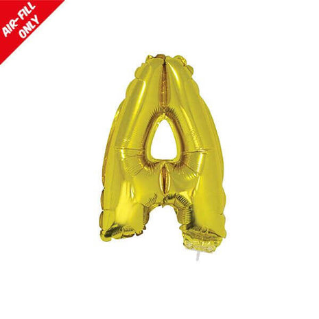 Balloon on Stick - 16" Gold Letter A - SKU:84800A - UPC:8712364848007 - Party Expo