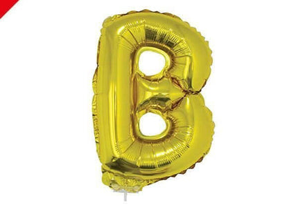 Balloon on Stick - 16" Gold Letter B - SKU:84802B - UPC:8712364848021 - Party Expo