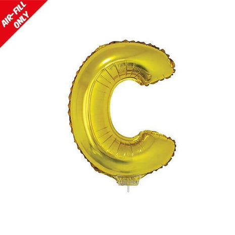 Balloon on Stick - 16" Gold Letter C - SKU:84804 - UPC:8712364848045 - Party Expo