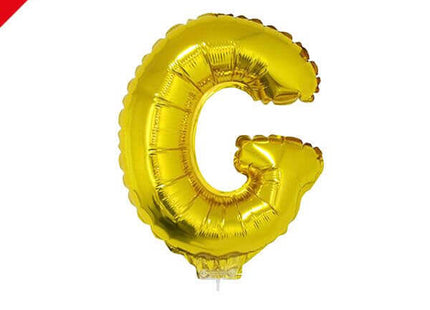 Balloon on Stick - 16" Gold Letter G - SKU:84812 - UPC:8712364848120 - Party Expo