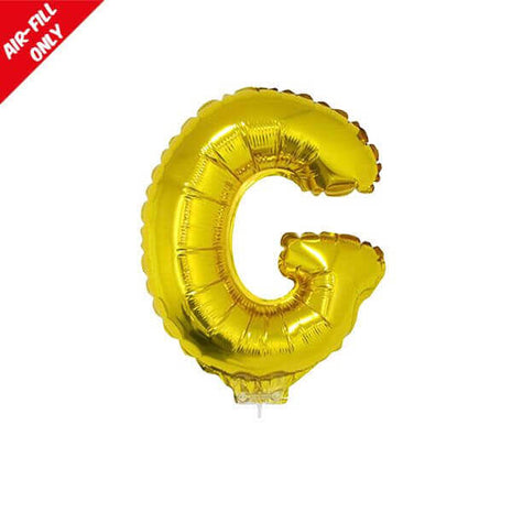 Balloon on Stick - 16" Gold Letter G - SKU:84812 - UPC:8712364848120 - Party Expo