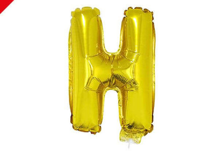 Balloon on Stick - 16" Gold Letter H - SKU:84814 - UPC:8712364848144 - Party Expo