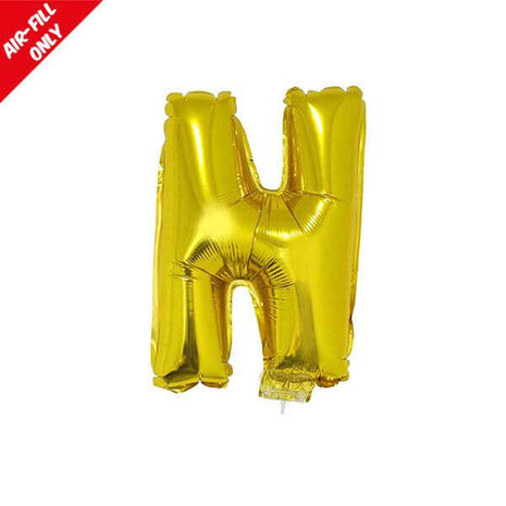 Balloon on Stick - 16" Gold Letter N - SKU:84826 - UPC:8712364848267 - Party Expo