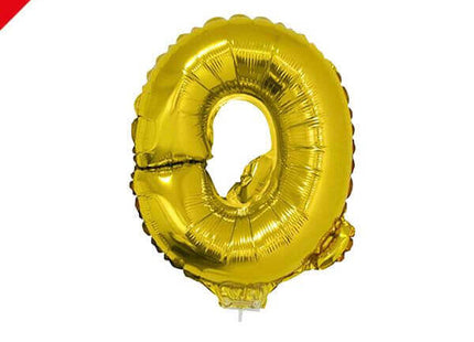 Balloon on Stick - 16" Gold Letter Q - SKU:84832 - UPC:8712364848328 - Party Expo