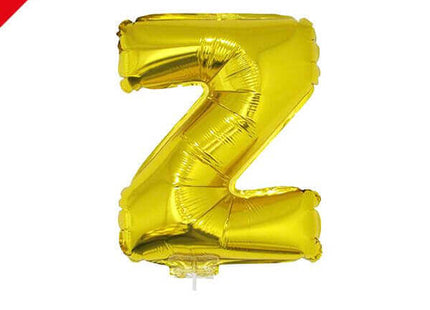 Balloon on Stick - 16" Gold Letter Z - SKU:84852 - UPC:8712364848526 - Party Expo