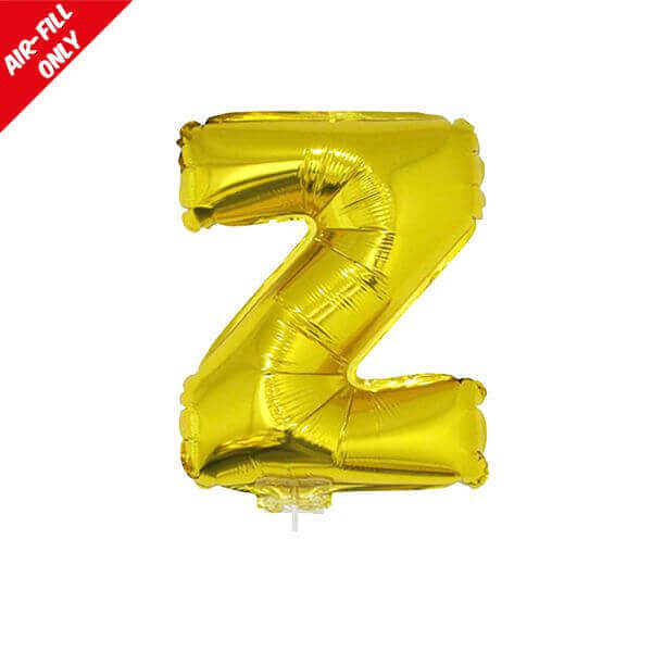 Balloon on Stick - 16" Gold Letter Z - SKU:84852 - UPC:8712364848526 - Party Expo