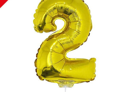 Balloon on Stick - 16" Gold Number 2 - SKU:84774** - UPC:8712364847741 - Party Expo