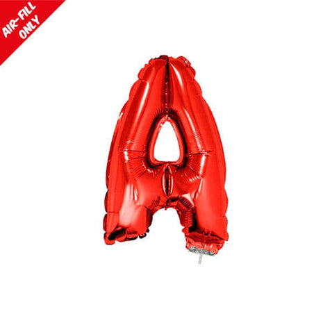 Balloon on Stick - 16" Red Letter A - SKU:85054 - UPC:8712364850543 - Party Expo