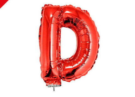 Balloon on Stick - 16" Red Letter D - SKU:85057 - UPC:8712364850574 - Party Expo