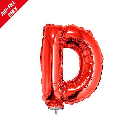 Balloon on Stick - 16" Red Letter D - SKU:85057 - UPC:8712364850574 - Party Expo