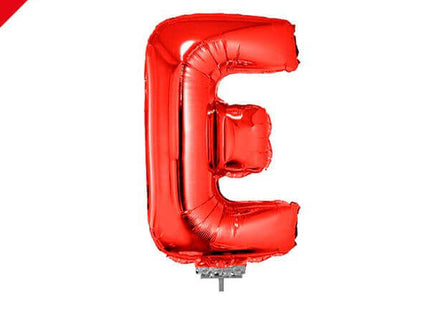 Balloon on Stick - 16" Red Letter E - SKU:85058 - UPC:8712364850581 - Party Expo