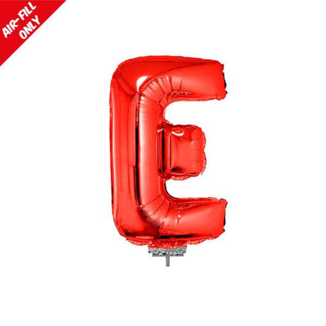 Balloon on Stick - 16" Red Letter E - SKU:85058 - UPC:8712364850581 - Party Expo