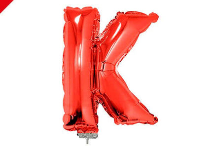 Balloon on Stick - 16" Red Letter K - SKU:85064 - UPC:8712364850642 - Party Expo