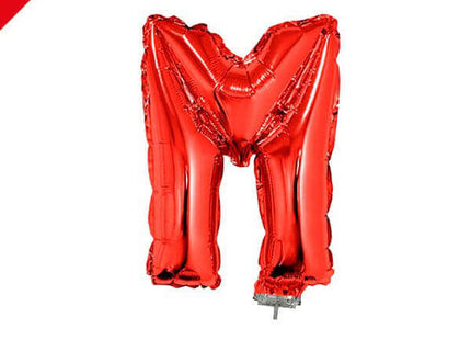 Balloon on Stick - 16" Red Letter M - SKU:85066 - UPC:8712364850666 - Party Expo