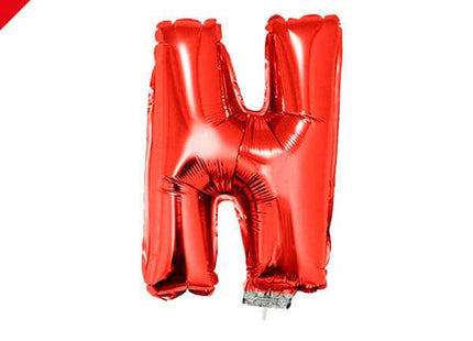 16" Red Letter 'N' Balloon on a Stick Mylar Balloon - SKU:85067 - UPC:8712364850673 - Party Expo
