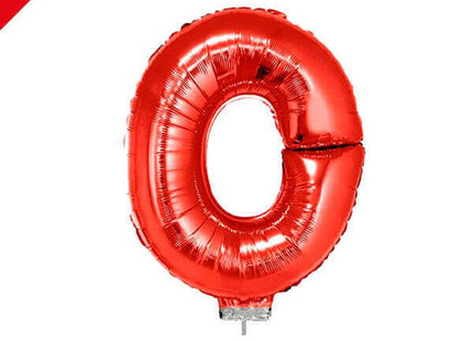 Balloon on Stick - 16" Red Letter O - SKU:85068 - UPC:8712364850680 - Party Expo
