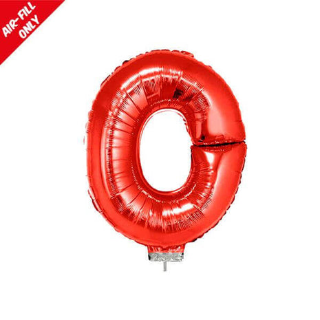 Balloon on Stick - 16" Red Letter O - SKU:85068 - UPC:8712364850680 - Party Expo