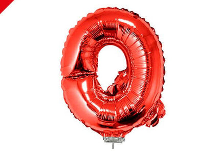 Balloon on Stick - 16" Red Letter Q - SKU:85070 - UPC:8712364850703 - Party Expo