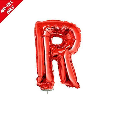 Balloon on Stick - 16" Red Letter R - SKU:85071 - UPC:8712364850710 - Party Expo