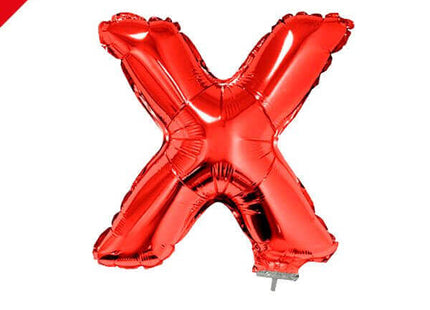 Balloon on Stick - 16" Red Letter X - SKU:85077 - UPC:8712364850772 - Party Expo