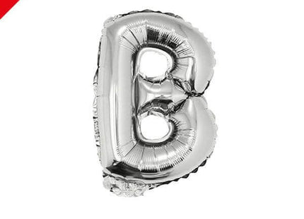 Balloon on Stick - 16" Silver Letter B - SKU:84801 - UPC:8712364848014 - Party Expo