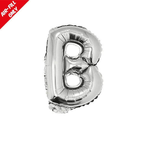 Balloon on Stick - 16" Silver Letter B - SKU:84801 - UPC:8712364848014 - Party Expo