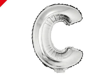 Balloon on Stick - 16" Silver Letter C - SKU:84803C - UPC:8712364848038 - Party Expo