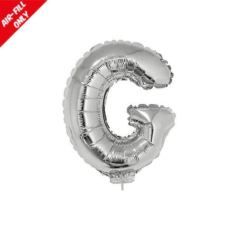 Balloon on Stick - 16" Silver Letter G - SKU:84811 - UPC:8712364848113 - Party Expo