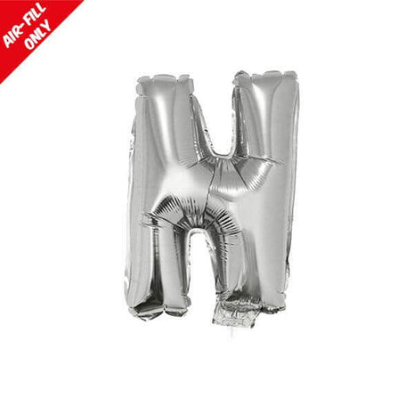 Balloon on Stick - 16" Silver Letter N - SKU:84825 - UPC:8712364848250 - Party Expo