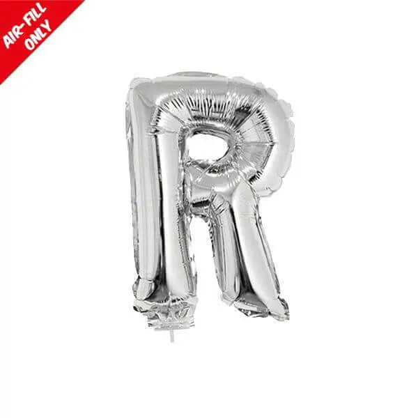 Sophisticated Silver Letter R Balloon on Stick for Elegant Celebrations