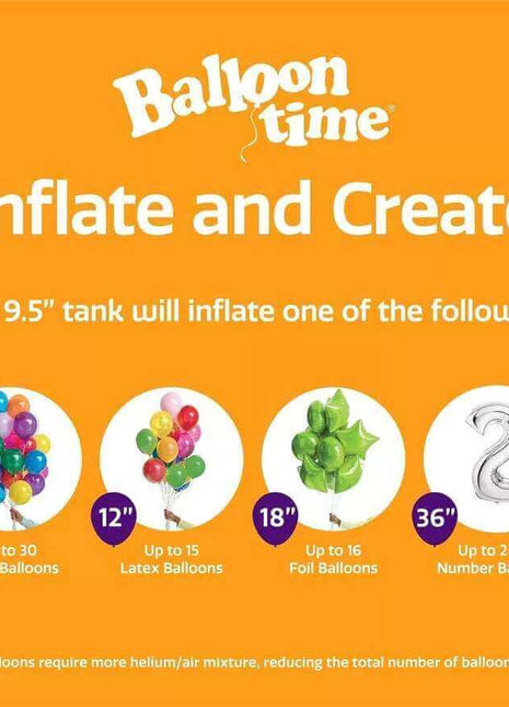 Balloon Time Small Helium Tank 8.9cu ft, 5in - SKU:347147 - UPC:014045471473 - Party Expo