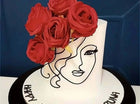 Bang Style Face Lines Acrylic Cake Decoration (Black) - SKU: - UPC:247797175287 - Party Expo