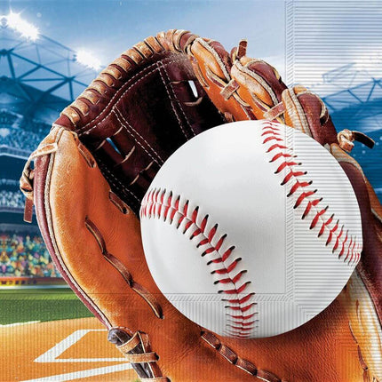 Baseball Napkins with Glove & Mitt - SKU:F83444 - UPC:721773834448 - Party Expo