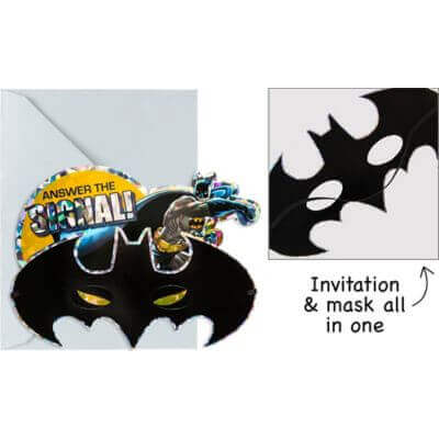Batman Invitation and Envelopes (8 count) - SKU:494127 - UPC:013051576790 - Party Expo