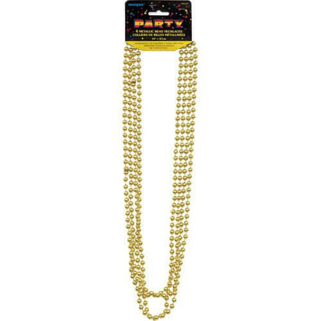 Bead Necklace - Gold Metallic - SKU:95119 - UPC:011179951192 - Party Expo