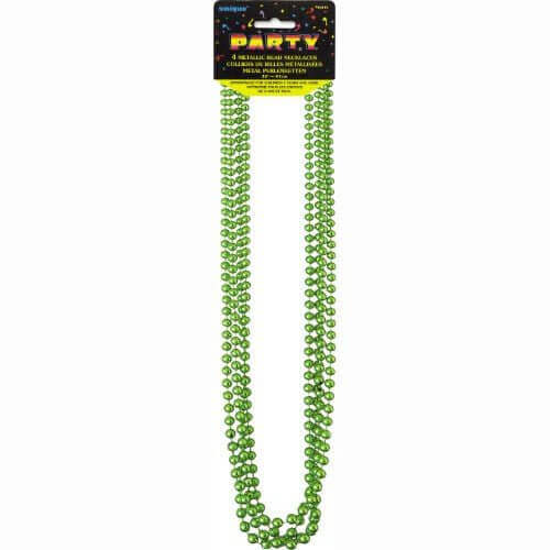 Bead Necklace-Lime Green - SKU:95141 - UPC:011179951413 - Party Expo