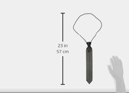 Beaded Tie Necklace - Black - SKU: - UPC:013051676230 - Party Expo