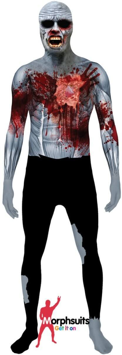Beating Heart Zombie Morphsuit Men's Adult Costume - 2XLarge - SKU:78-0144XXL - UPC:887513005506 - Party Expo