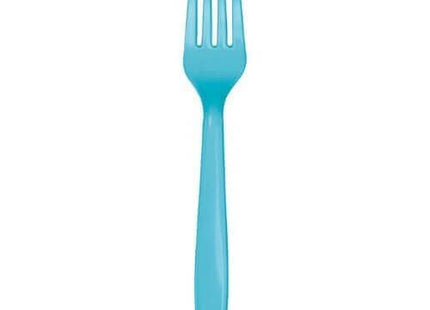 Bermuda Blue Plastic Forks - SKU:010617- - UPC:073525191812 - Party Expo