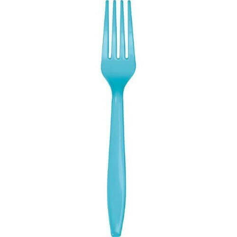 Bermuda Blue Plastic Forks - SKU:010617- - UPC:073525191812 - Party Expo