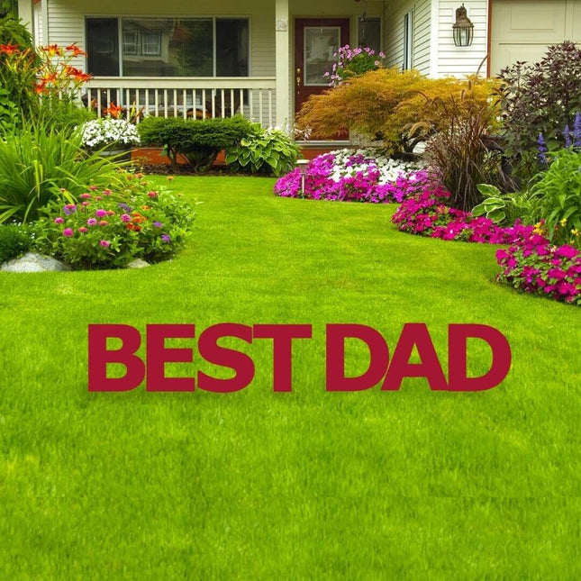 Best Dad Yard Sign with Stakes - SKU:3424 - UPC:082033034245 - Party Expo