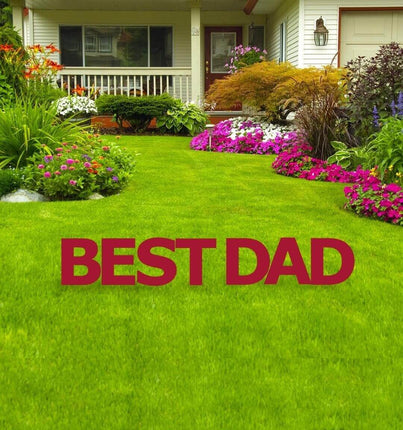 Best Dad Yard Sign with Stakes - SKU:3424 - UPC:082033034245 - Party Expo