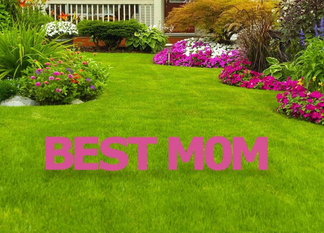 Best Mom Yard Sign with Stakes - SKU:3423 - UPC:082033034238 - Party Expo