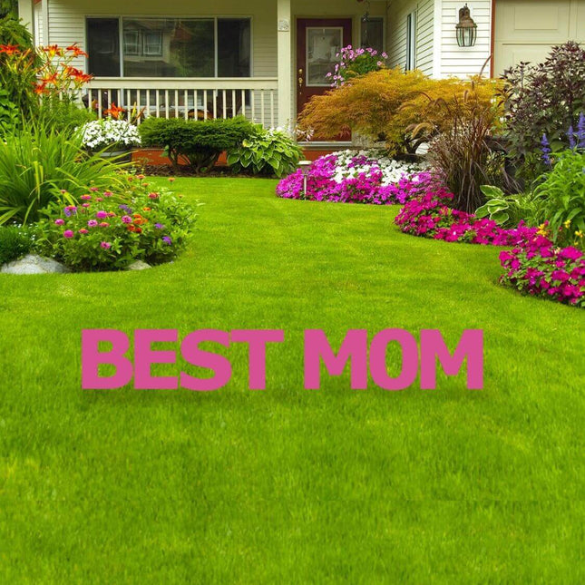 Best Mom Yard Sign with Stakes - SKU:3423 - UPC:082033034238 - Party Expo