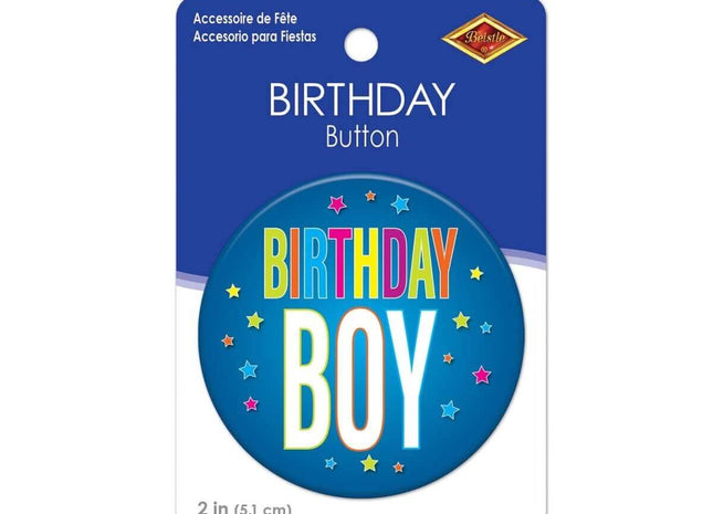 Birthday Boy Button - SKU:BT120 - UPC:022735001787 - Party Expo