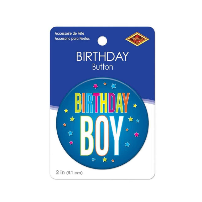 Birthday Boy Button - SKU:BT120 - UPC:022735001787 - Party Expo